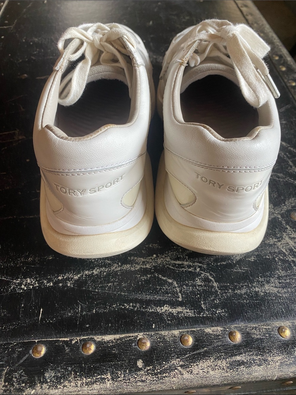 Tory Sport women’s Cream-White Leather Sneakers